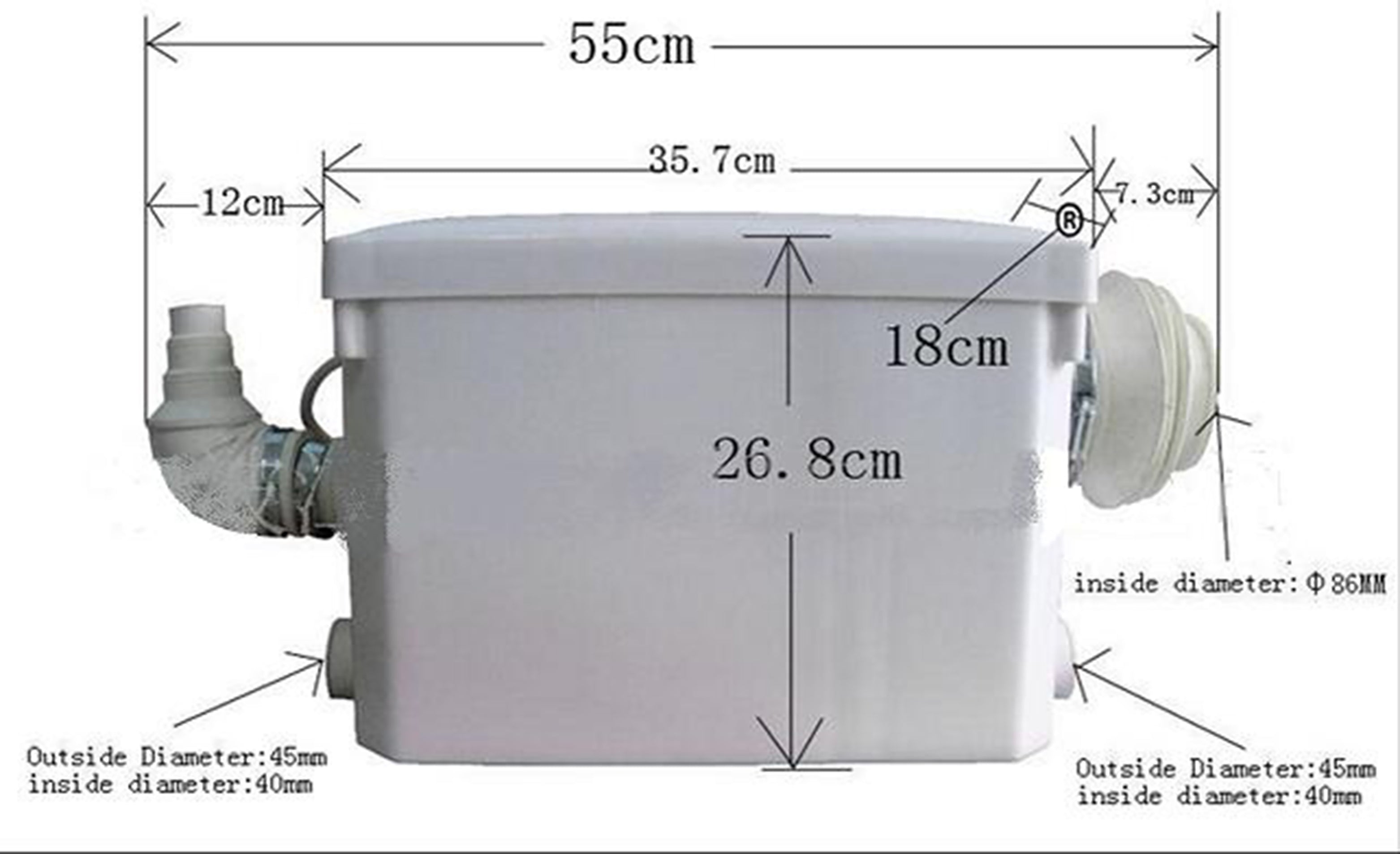 Macerator Silent Sanipack Alternative 3 in 1 Toilet etc also for Wall Hung WC